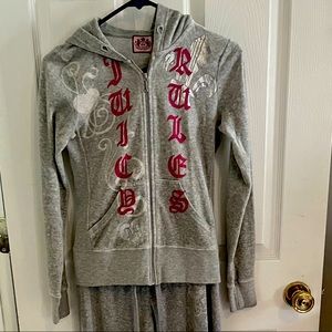 Grey Juicy Couture velour set
